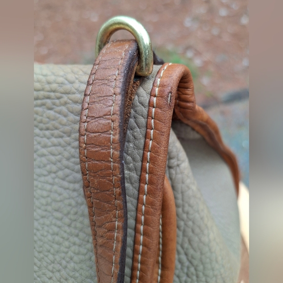 Vintage Dooney & Bourke Pre-Tag R 46 Bicycle Bag Taupe/Tan Leather Crossbody - Picture 12 of 14